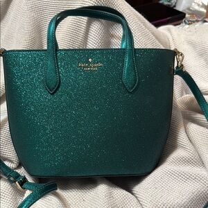Kate Spade Green Satchel with Shimmering Finish